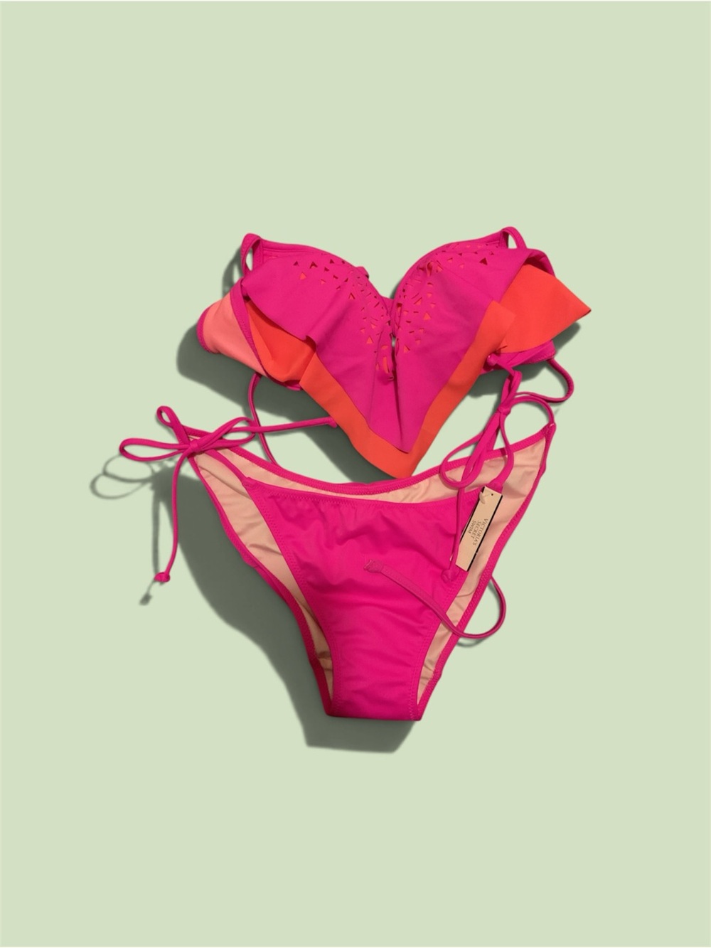 Victoria's Secret Pink and Coral Push-Up Bikini Set